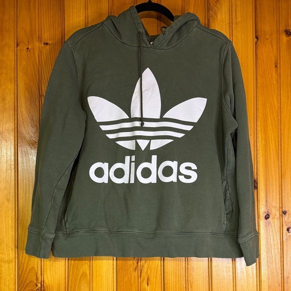 adidas Other - Adidas Olive Hoodie with White Logo